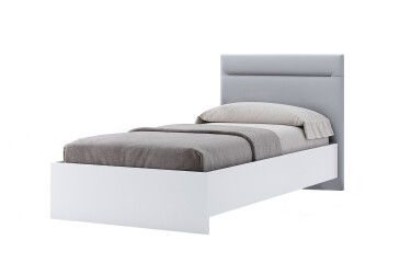 Фото Кровать MiroMark Фемили 90х200 см с мягким изголовьем и каркасом, белая