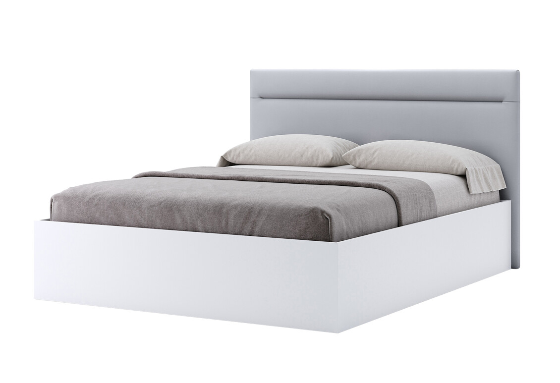 Фото Кровать MiroMark Фемили 160х200 см подъемная с мягким изголовьем, белая