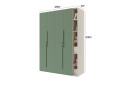 Фото 3 - Шафа Світ Меблів Спейс чотиридверна з полицями 180х220х57 см, кашемір / зелений димчастий