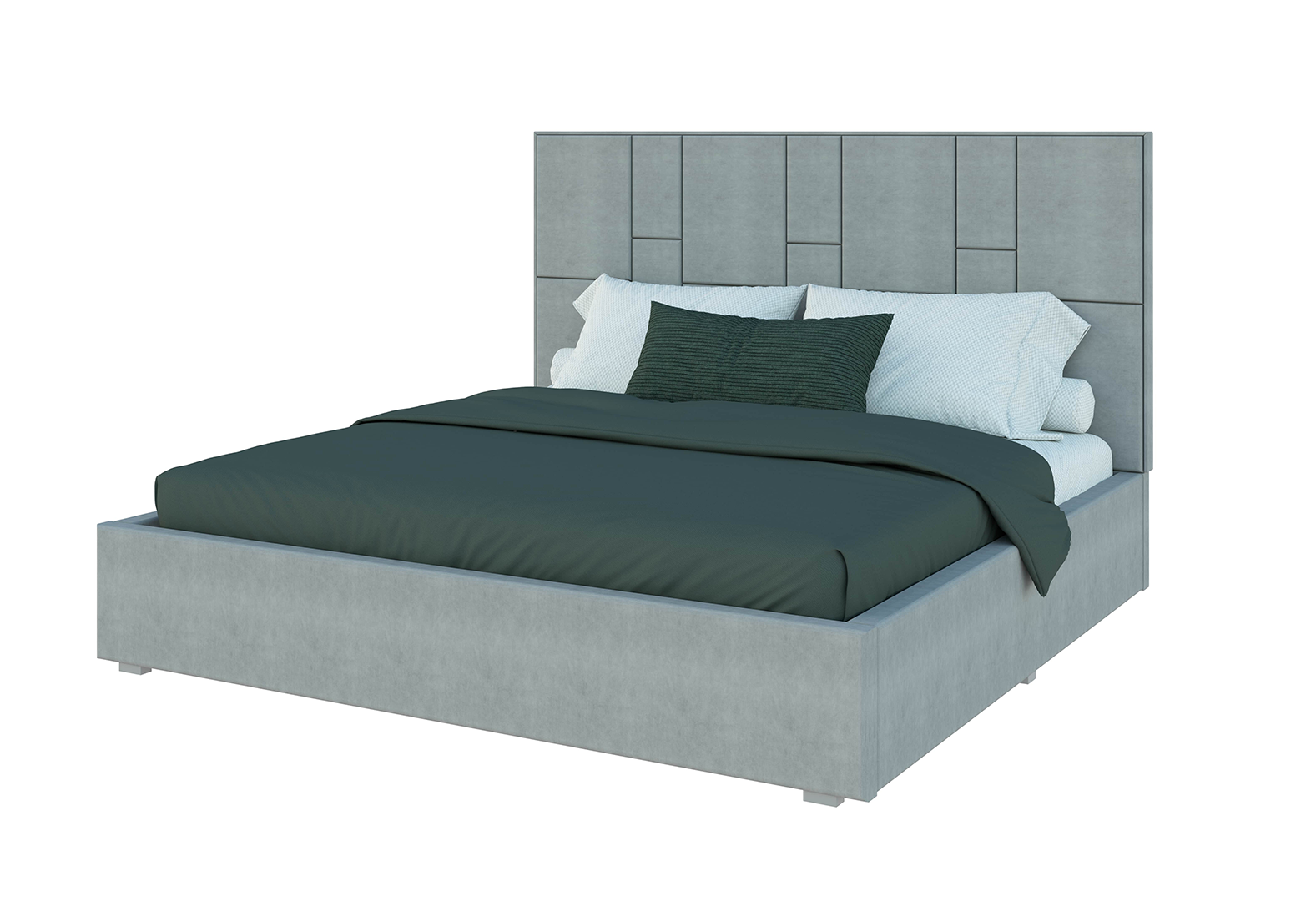 Фото 1 - Кровать-подиум Svit Mebliv Саманта 1, 160х200 см без механизма велюр Багира, 35