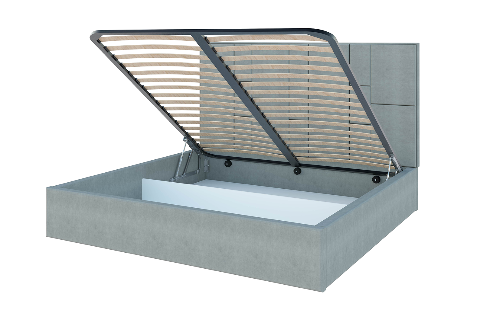 Фото 4 - Кровать-подиум Svit Mebliv Саманта 1, 140х200 см подъемная велюр Багира, 35