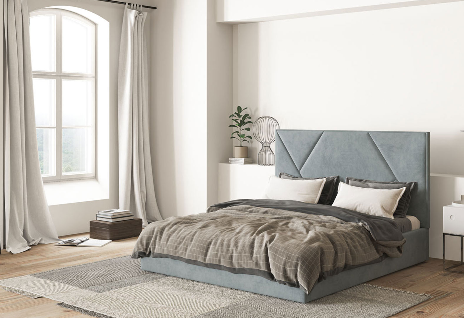 Фото 2 - Ліжко-подіум Світ Меблів Саманта 2, 160х200 см підйомне велюр Багіра, 35