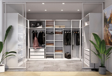 Фото Гардеробная система Идеа / Idea Комплект 2 МироМарк 374х179 см белый глянец