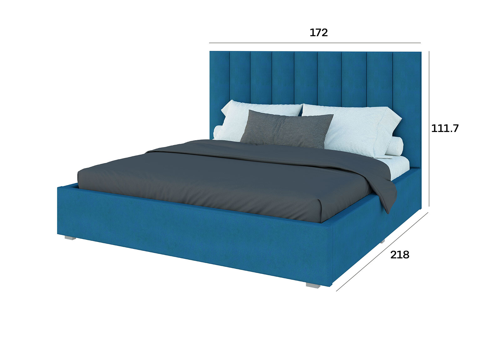 Фото 4 - Ліжко-подіум Світ Меблів Саманта 3, 160х200 см без механізму велюр Багіра, 29