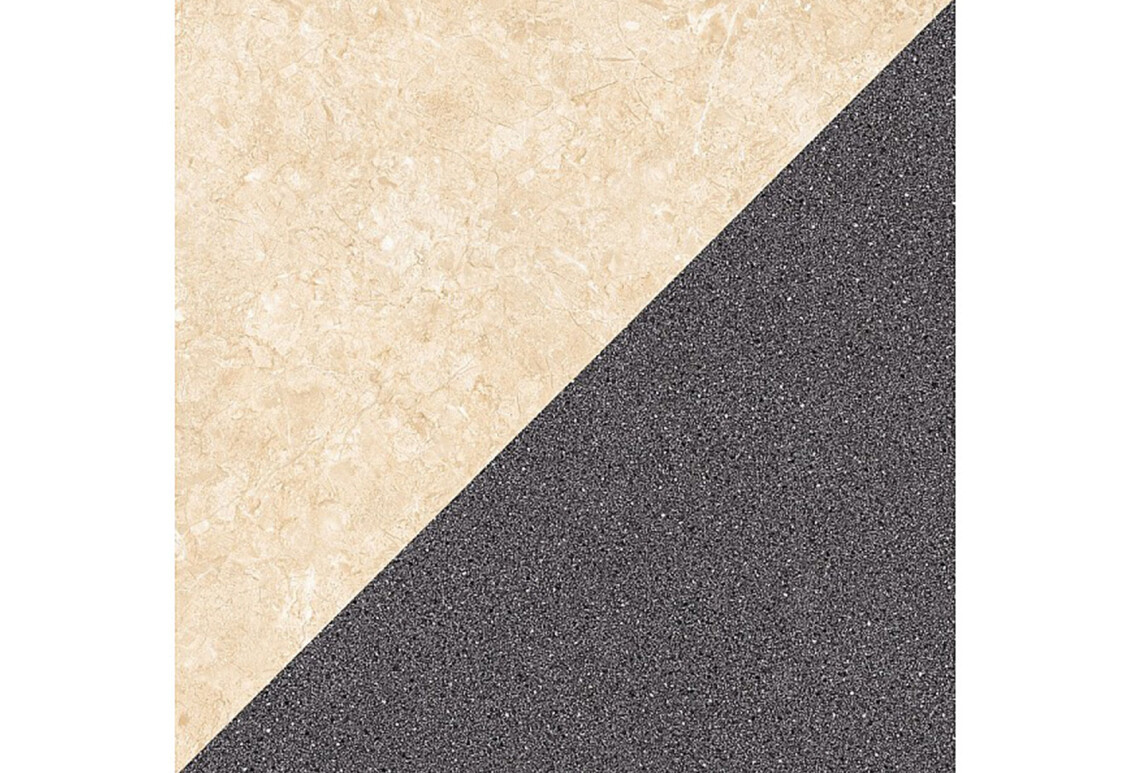 Фото Стеновая панель 2-сторонняя Мрамор Королевский Белый / Гранит Антрацит K212 PE/К203 PE р.4100х640х10 Кроноспан