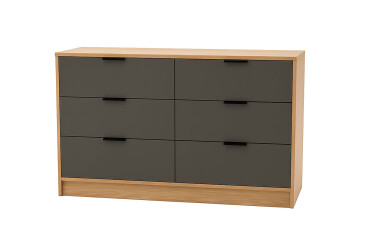 Фото Комод Viant Сіті 1 на 6 шухляд 140 см, дуб тахо / антрацит