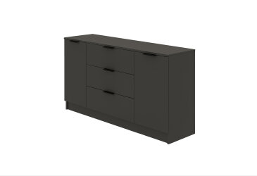 Image Комод Viant Сити 4 на 3 ящика и 2 дверками 130 см, антрацит