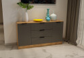 Фото 2 - Комод Viant Сити 4 на 3 ящика и 2 дверками 130 см, дуб тахо / антрацит