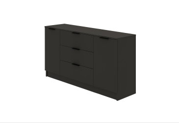 Image Комод Viant Сити 4 на 3 ящика и 2 дверками 150 см, антрацит