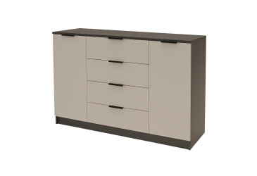 Фото Комод Viant Сіті 4 на 3 шухляди з 2 дверкою 150 см, антрацит / кашемір