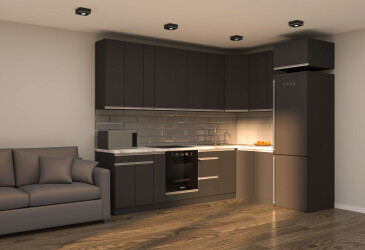 Фото Кухня Вип-мастер ГаМа / GaMa Люкс 300x200 см, антрацит