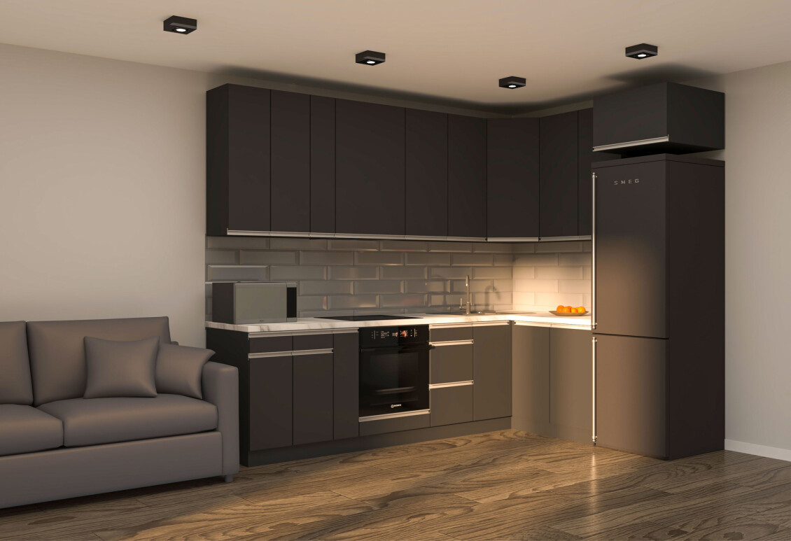 Фото Кухня Вип-мастер ГаМа / GaMa Люкс 300x200 см, антрацит