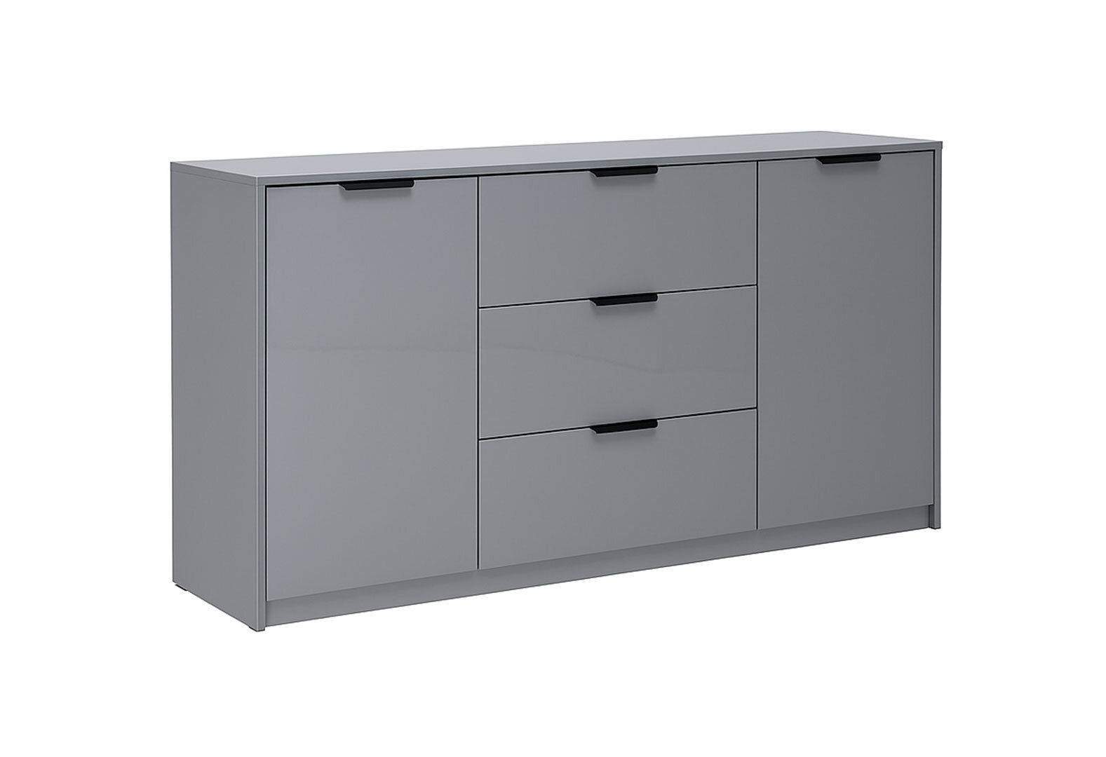 Фото 3 - Комод MiroMark Roma Color / Рома Колор з 2 дверками і 3 шухлядами 160 см глянець сіра лава
