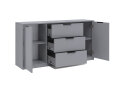 Зображення 4 - Комод MiroMark Roma Color / Рома Колор з 2 дверками і 3 шухлядами 160 см глянець сіра лава