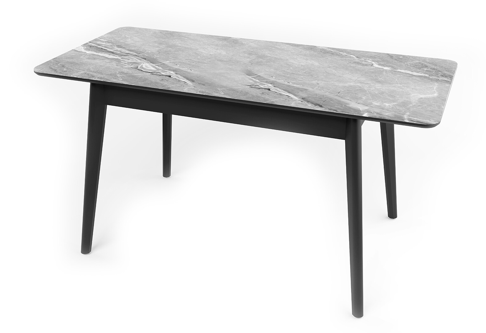 Фото 2 - Стіл кухонний Jam Честер розкладний 120 / 160 см, чорний / скло діамант 78 М