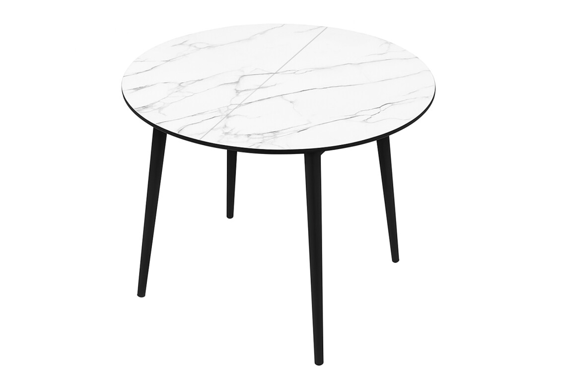 Фото Стол кухонный Jam Oliver раскладной 100 / 135 см, черный / стекло бриллиант 66 М