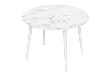 Фото Стол кухонный Jam Oliver раскладной 100 / 135 см, белый / стекло бриллиант 66 М