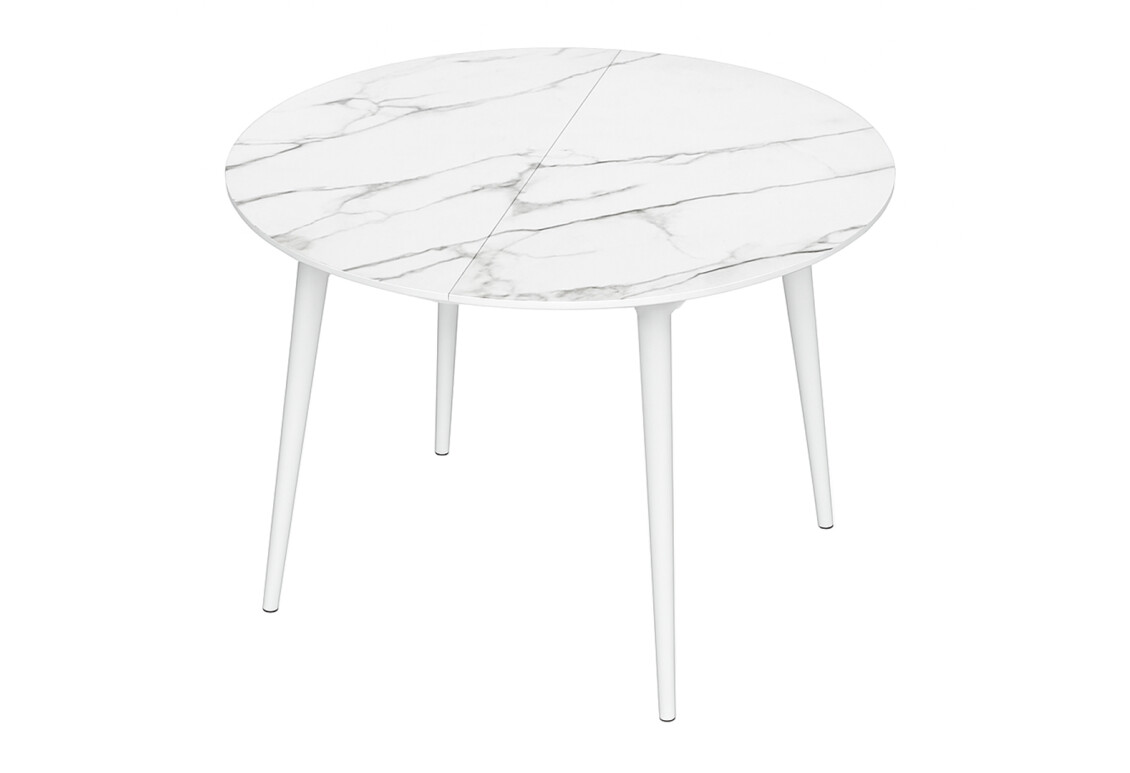 Фото Стол кухонный Jam Oliver раскладной 100 / 135 см, белый / стекло бриллиант 66 М