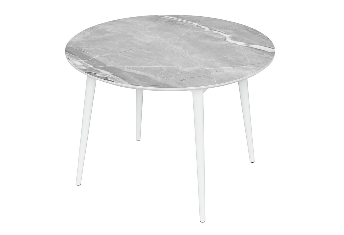 Фото Стол кухонный Jam Oliver раскладной 100 / 135 см, белый / стекло бриллиант 78 М