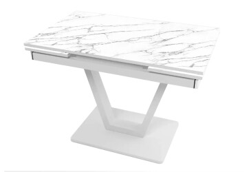 Фото Стол кухонный Jam Maxi V / Максі В раскладной 110/170 см, белый / бриллиант 66 М