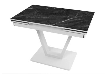 Фото Стол кухонный Jam Maxi V / Максі В раскладной 110/170 см, белый / бриллиант 87 М