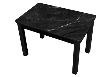 Фото Стол кухонный Jam Бостон 100 см, бетон черный / стекло бриллиант 87 М