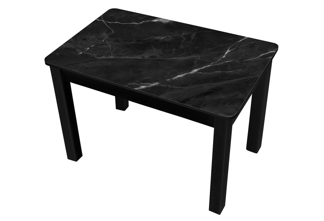 Фото Стол кухонный Jam Бостон 100 см, бетон черный / стекло бриллиант 87 М