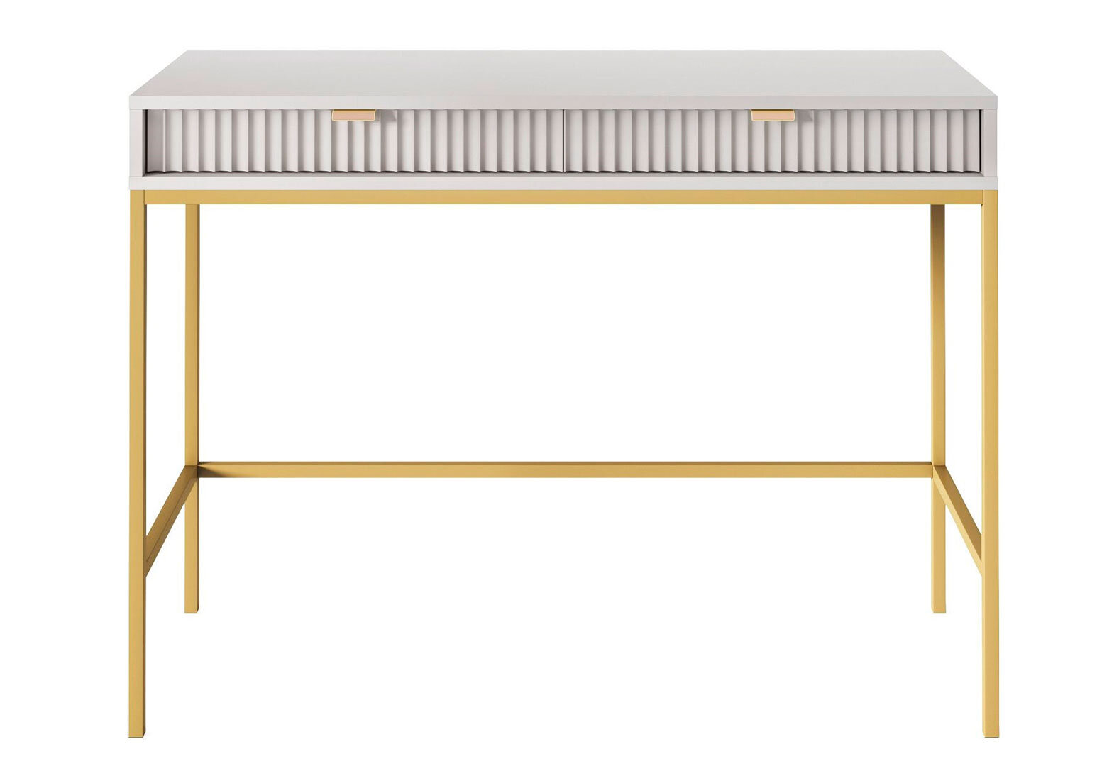 Фото 1 - Туалетный столик Kredens furniture Nova / Новая T104 с ящиками 104 см, золото / серый