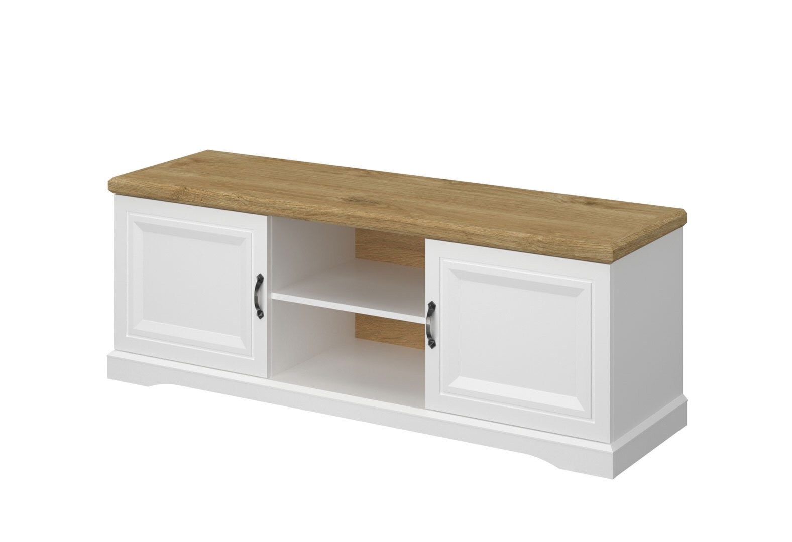 Фото 1 - Тумба під ТБ Kredens furniture Riva / Ріва 2d з дверцятами та полицями 149,6 см, білий / дуб харбор