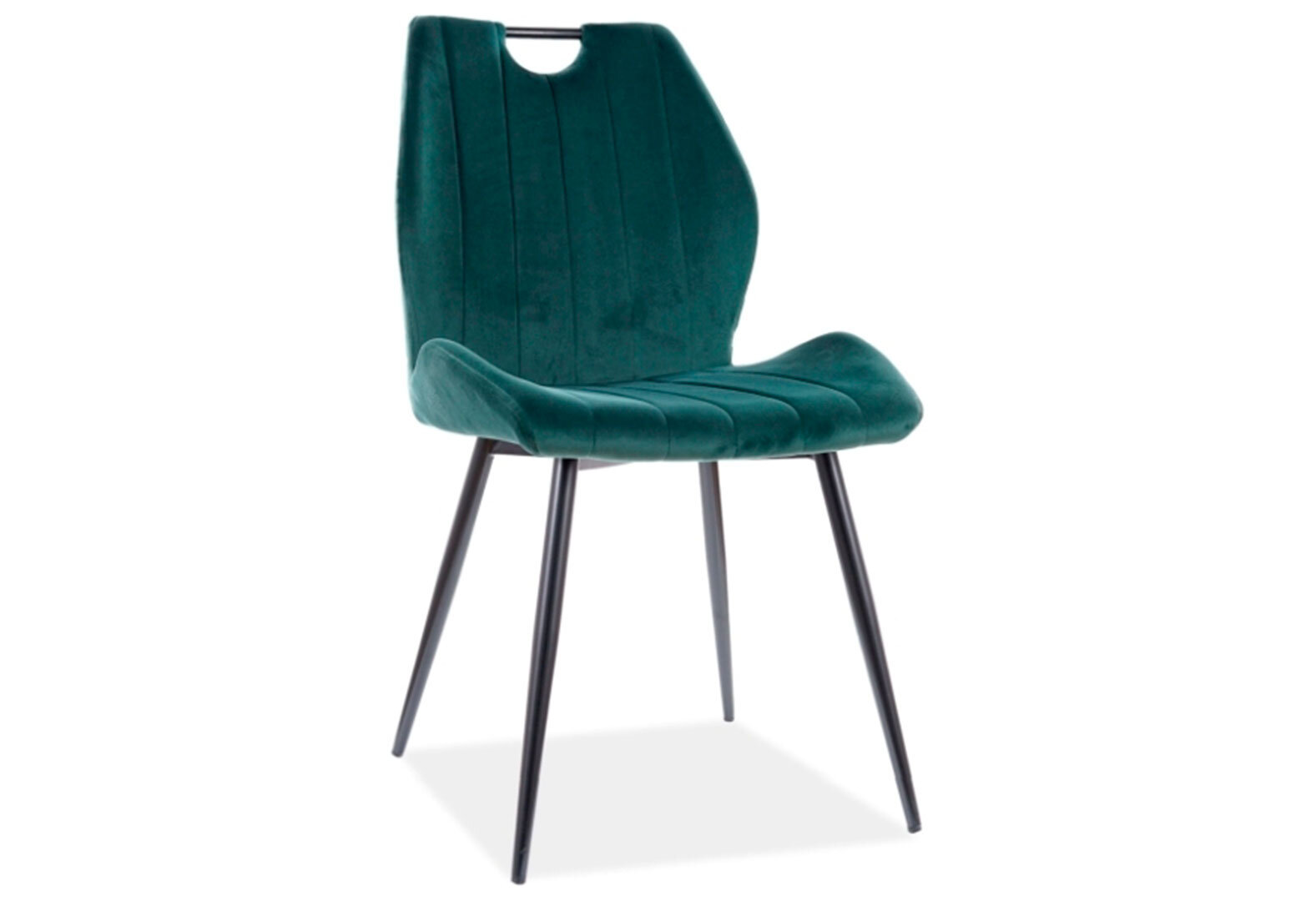 Фото 4 - Стул Arco Velvet / Арко Вельвет матовый черный металл / Bluvel 78 зелёный Креденс Фениче