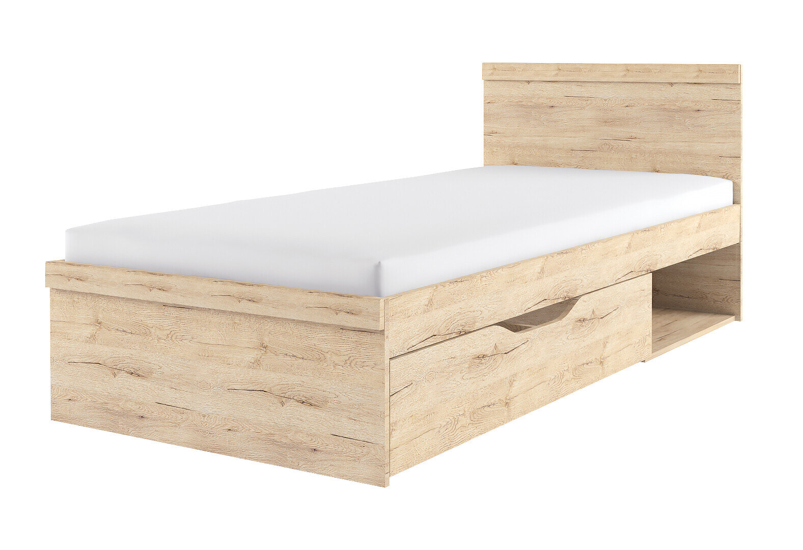 Фото 1 - Ліжко Oskar / Оскар 90x200 см із вкладом дуб сан ремо Kredens furniture