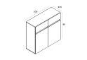 Зображення 4 - Комод Гербор Лондон KOM2D2S з 2 шухлядами і дверцятами 100 см, кашемір / антрацит