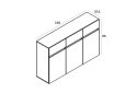 Зображення 5 - Комод Гербор Лондон KOM3D3S з 3 шухлядами і дверцятами 150 см, кашемір / антрацит