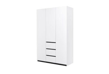 Image Шафа MiroMark Дуо 3-дверна з 3 шухлядами 134,4 см білий супермат, антрацит