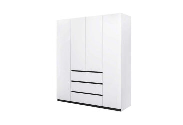 Image Шафа MiroMark Дуо 4-дверна з 3 шухлядами 179,2 см білий супермат, антрацит