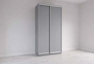 Image Шкаф-купе Garant 2-дверный 100x220x45 см серая мышка, профиль серебро