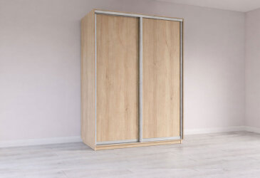 Image Шкаф-купе Garant 2-дверный 150x220x60 см дуб сонома, профиль серебро