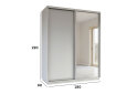 Изображение 2 - Шкаф-купе Garant 2-дверный с зеркалом 180x220x60 см нимфея альба, профиль серебро