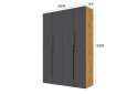 Image 3 - Шкаф Svit Mebliv Спейс четырехдверный 160х220х57 см, дуб аппалачи / графит