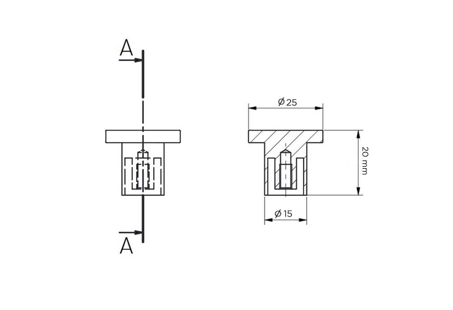 Фото 3 - Ручка алюминиевая D25хH20 Золотой HL-34-GL МироМарк