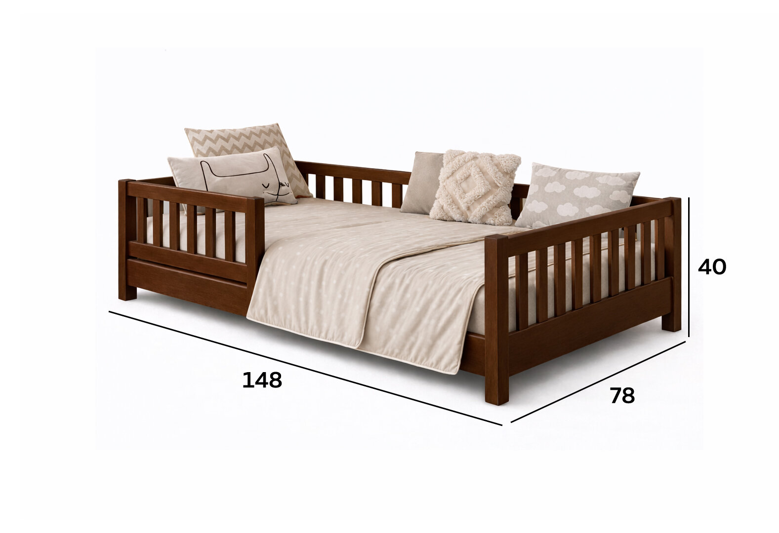 Фото 3 - Ліжко Arbor Drev Злата 70х140, бук, яблуня локарно