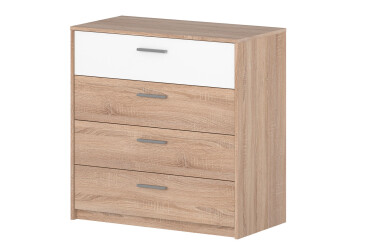Фото Комод VMV holding Рико с 4 ящиками 90 см Дуб сонома/Белый