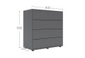 Image 5 - Комод Соло 90 4Dr (90х90х42) с 4 ящиками 90 см, графит