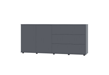 Image Комод 180 2D_3Dr (80х180х42) с 3 ящиками и дверцей 180 см, графит