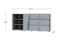 Image 5 - Комод 180 2D_3Dr (80х180х42) з 3 шухлядами і дверцятами 180 см, сіра мишка