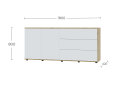 Image 5 - Комод 180 2D_3Dr (80х180х42) с 3 ящиками и дверцей 180 см, дуб артизан / нимфея альба