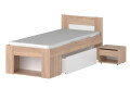 Фото 2 - Ліжко VMV holding Ріко 90х200 см з шухлядою і виїзною тумбою, дуб сонома/білий