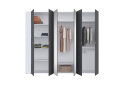 Image 4 - Шкаф Svit Mebliv Спейс шестидверная с полками и зеркалами 260х220х57 см, нимфея альба / графит