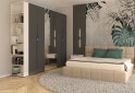 Image 2 - Шкаф Svit Mebliv Спейс шестидверная с полками и зеркалами 260х220х57 см, нимфея альба / графит
