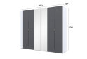 Image 5 - Шкаф Svit Mebliv Спейс шестидверная с полками и зеркалами 260х220х57 см, нимфея альба / графит